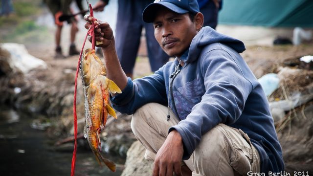 Fisherman at Gunung Rinjani, Lombok, Indonesia