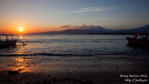 Sunrise from Gili Air, Lombok, Indonesia