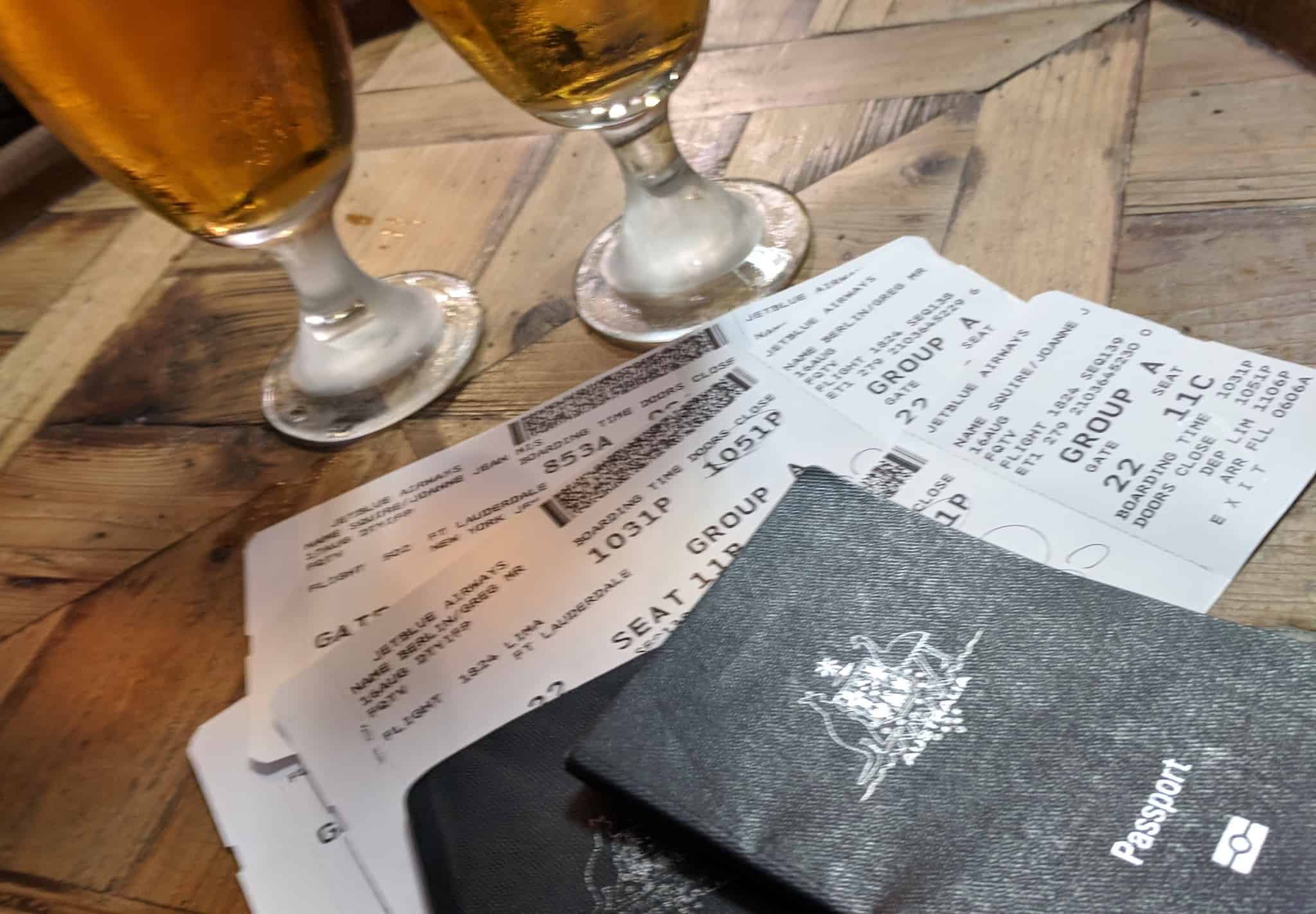 Beers and boarding pass
